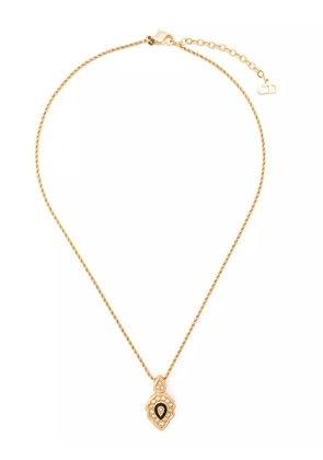 Christian Dior Pre-Owned 1980s statement-pendant polished necklace - Gold