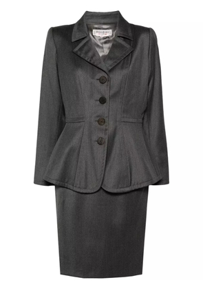 Saint Laurent Pre-Owned 1980s wool skirt suit - Grey