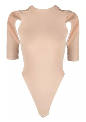ANDREĀDAMO cut-out-detail stretch top - Neutrals