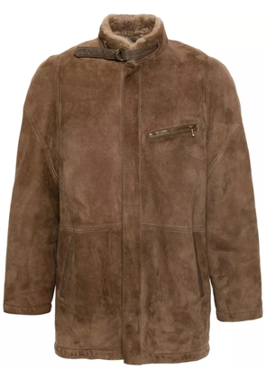 A.N.G.E.L.O. Vintage Cult 1980s panelled suede coat - Brown