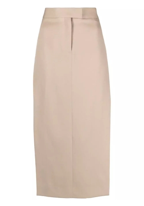 The Attico panelled twill midi skirt - Neutrals