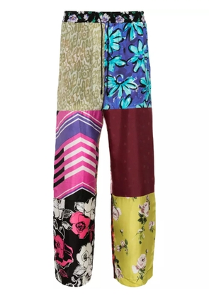 Marine Serre Regenerated Silk Scarves straight-leg trousers - Blue