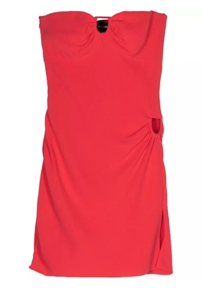 Giorgio Armani Pre-Owned 2000s cut-out ruched silk minidress - Red