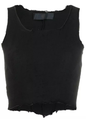 Marc Le Bihan raw-edge cropped top - Black