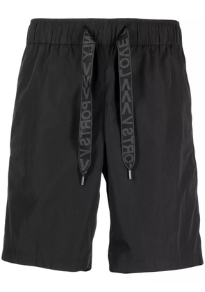 Ports V logo-print drawstring track shorts - Black