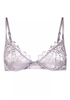 Fleur Du Mal Whitney embroidered demi bra - Purple