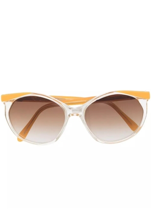 Saint Laurent Pre-Owned 1990s round-frame sunglasses - Yellow