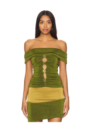 Khanums Off The Shoulder Top in Green. Size S. Also in XL.