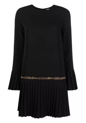 Just Cavalli logo-studded pleat-detail minidress - Black
