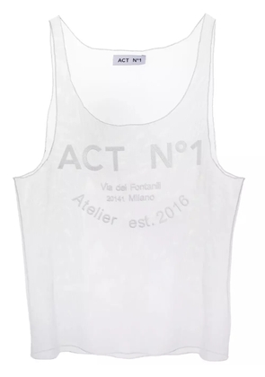 ACT Nº1 logo-print sheer tank top - White