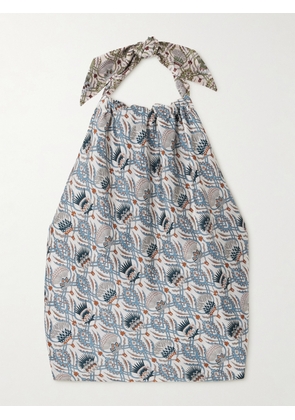 Loro Piana - Annet Cropped Printed Silk Halterneck Top - Blue - IT38,IT40,IT42,IT44,IT46,IT48