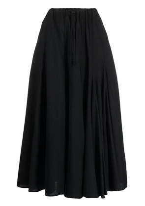 Yohji Yamamoto high-waisted wool midi skirt - Black
