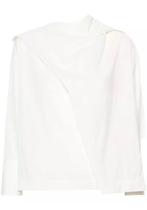 Issey Miyake draped cotton blouse - White