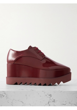Stella McCartney - Elyse Vegetarian Patent-leather Platform Brogues - Burgundy - IT35,IT35.5,IT36,IT36.5,IT37,IT37.5,IT38,IT38.5,IT39,IT39.5,IT40,IT40.5,IT41