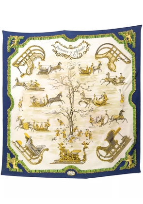 Hermès Pre-Owned 1966 Traineaux et Glissades scarf - Blue