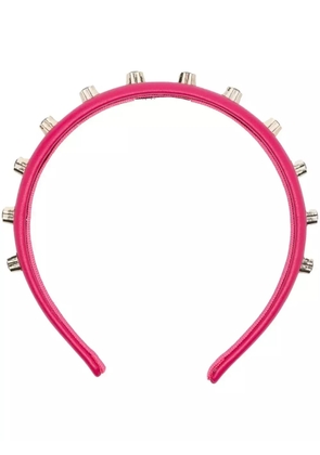 RED(V) crystal-embellished leather headband - Pink