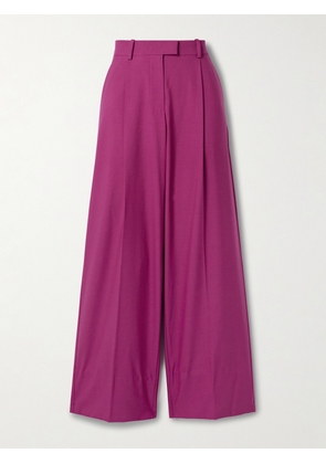 Another Tomorrow - Wool-blend Wide-leg Pants - Purple - IT38,IT40,IT42,IT44,IT46,IT48