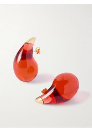 Bottega Veneta - Gold-plated Silver And Resin Earrings - Red - One size