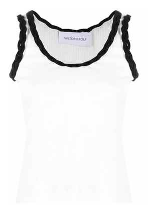 Viktor & Rolf braid-detail cotton tank top - White
