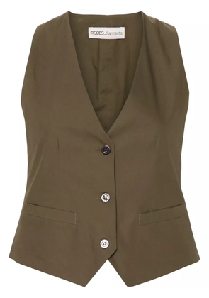 MODES GARMENTS V-neck cotton waistcoat - Green