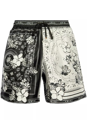 AMIRI Bandana floral silk shorts - Black