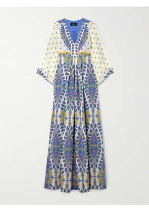 Etro - Printed Silk-crepe Maxi Dress - Blue - IT36,IT38,IT40,IT42,IT44,IT46,IT48,IT50