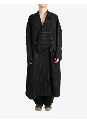 Ziggy Chen asymmetric design coat - Black
