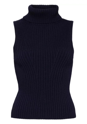 STAUD turtleneck sleeveless knit top - Blue