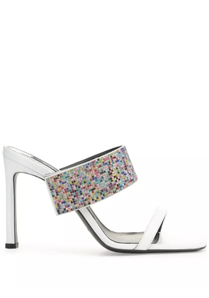Sergio Rossi sr Paris 95mm rhinestone-embellished leather sandals - White
