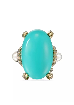 Anabela Chan 18kt yellow gold Mermaid turquoise cocktail ring - Blue