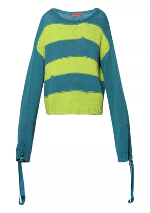 MEMBERS OF THE RAGE striped extra long-sleeves jumper - Green
