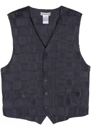 Issey Miyake Pre-Owned 2000 V-neck plissé vest - Blue