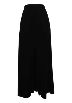 pushBUTTON pleated A-line skirt - Black