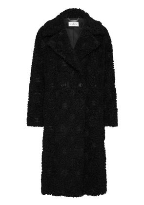 Philipp Plein monogram fur coat - Black