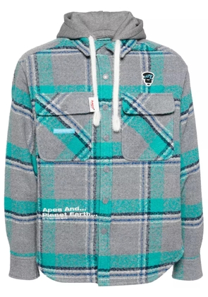 AAPE BY *A BATHING APE® check-pattern hooded jacket - Grey
