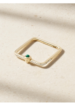 Yvonne Léon - Mini Gousset 9-karat Gold, Diamond And Malachite Ring - 5,5 1/2,6,6 1/2