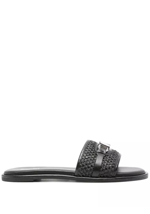Michael Michael Kors Ember logo-plaque slides - Black