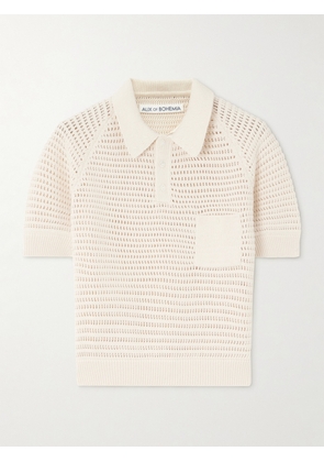 ALIX OF BOHEMIA - Lessi Crocheted Cotton Polo Shirt - Ivory - x small,small,medium,large,x large