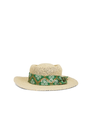 Malbon Golf Paolino Straw Hat in Cream.