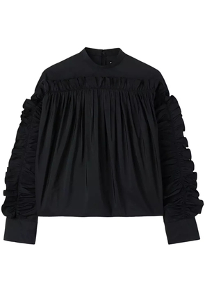 Jil Sander ruffle-detailing crew-neck sweatshirt - Black