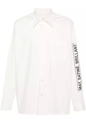 MM6 Maison Margiela slogan-print poplin shirt - Neutrals