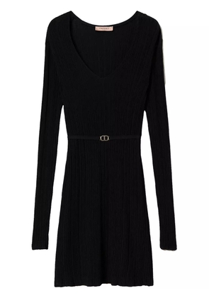 TWINSET ribbed-knit belted minidress - Black