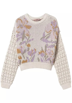 TWINSET floral-jacquard sweater - White