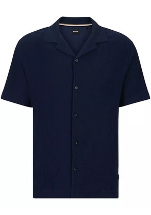 BOSS short-sleeve cotton shirt - Blue