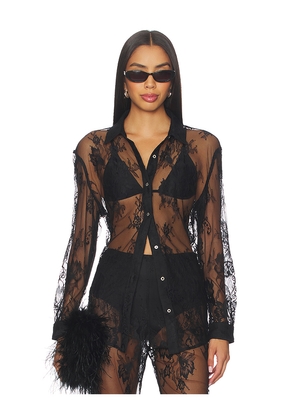 Muma World Laced Classic Shirt in Black. Size L. Also in M, S.