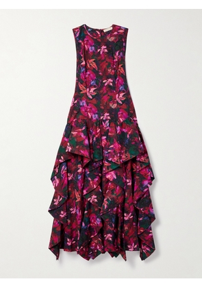 Ulla Johnson - Mural Ruffled Floral-print Cotton-poplin Maxi Dress - Red - US2,US4,US6,US8,US10,US12