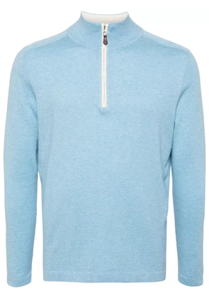 N.Peal Salcombe half-zip cotton-cashmere jumper - Blue