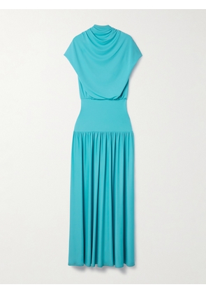 KALLMEYER - Victoria Draped Stretch-jersey Maxi Dress - Blue - x small,small,medium,large,x large