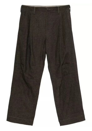 Ziggy Chen pleat-detail trousers - Brown