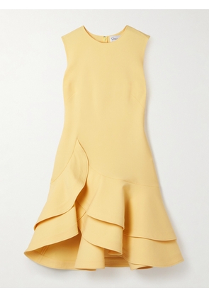 Oscar de la Renta - Ruffled Wool-blend Crepe Mini Dress - Yellow - US0,US2,US4,US6,US8,US10,US12